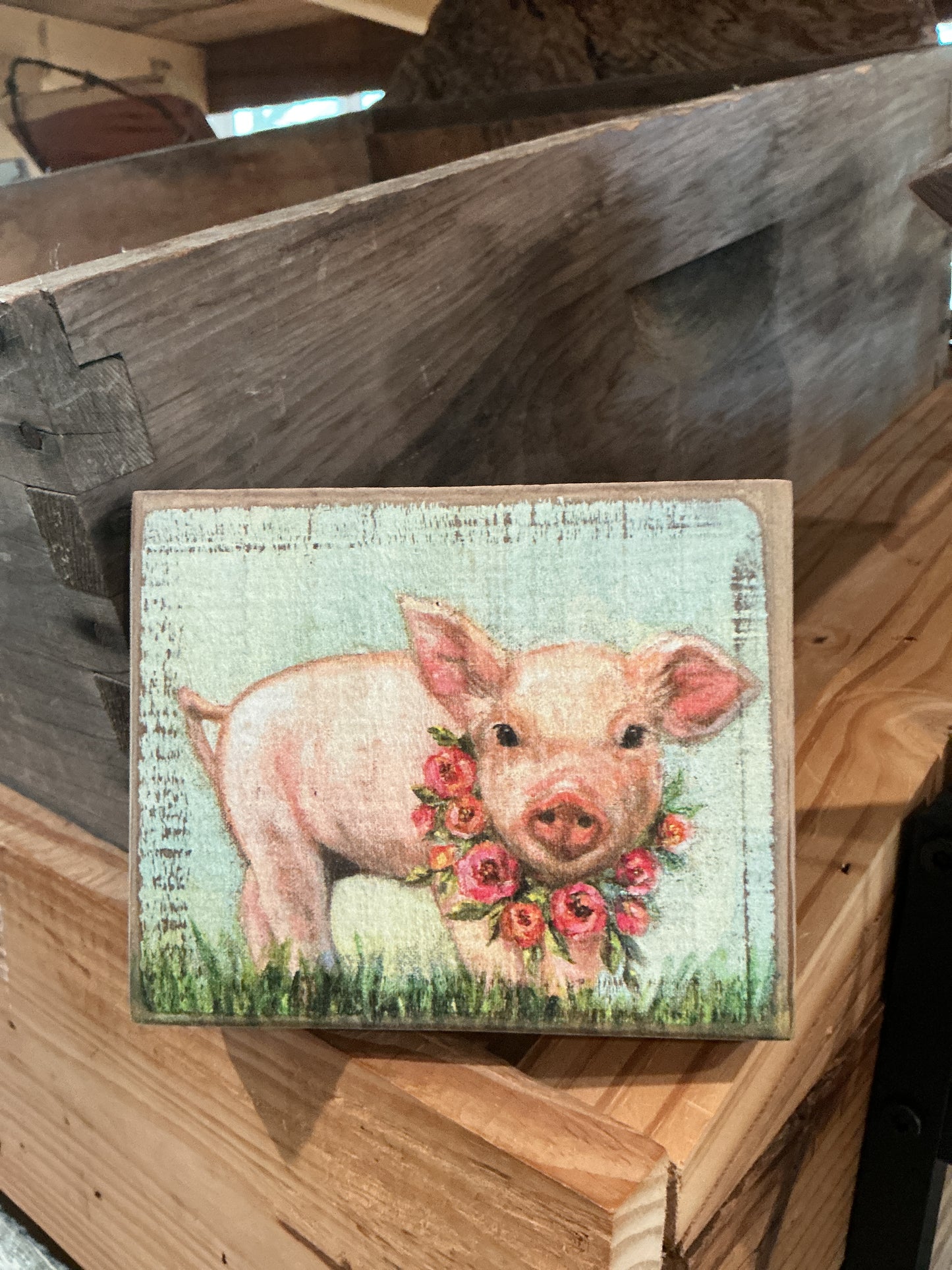 Piglet Wreath Block Sign