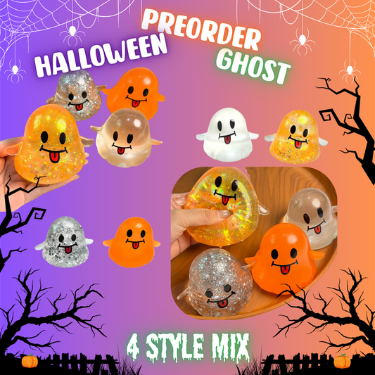 Squishy Toy - Halloween Glitter Ghost