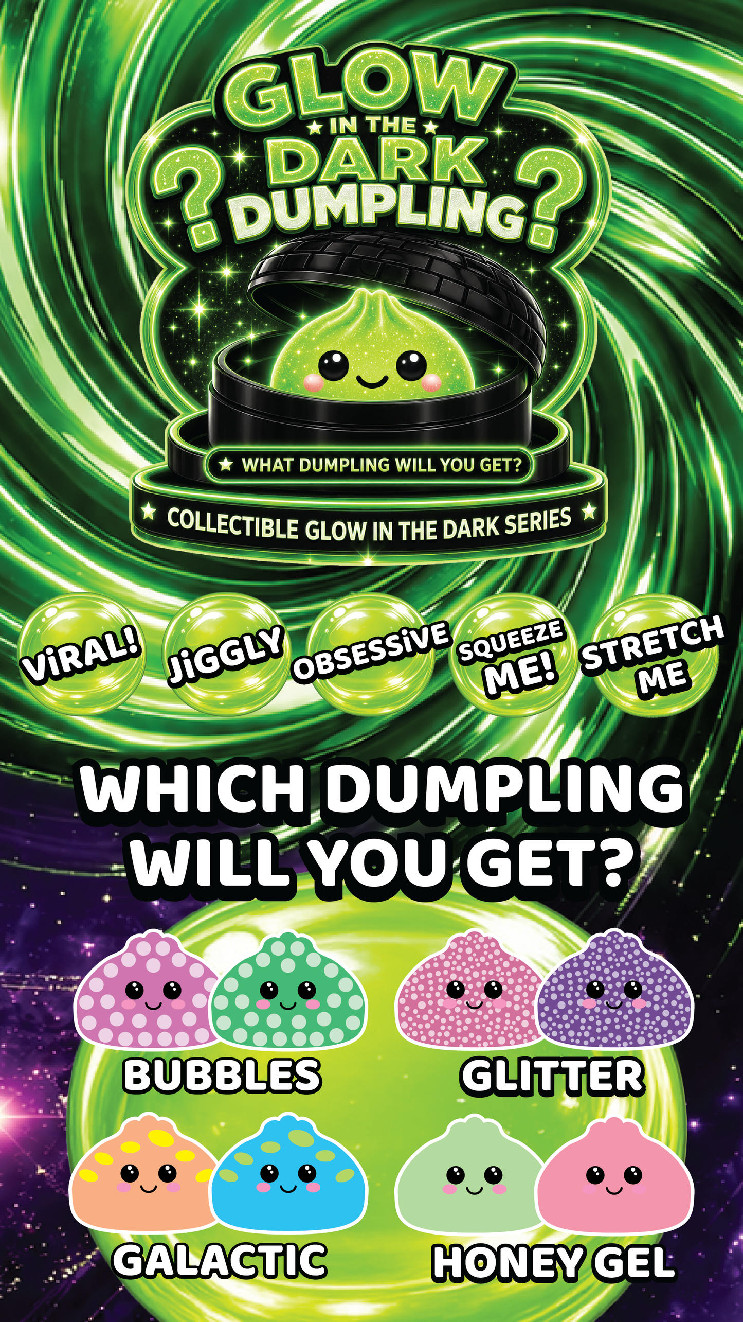 Fun Doh Glow In Dark Mystery Dumpling Squishy