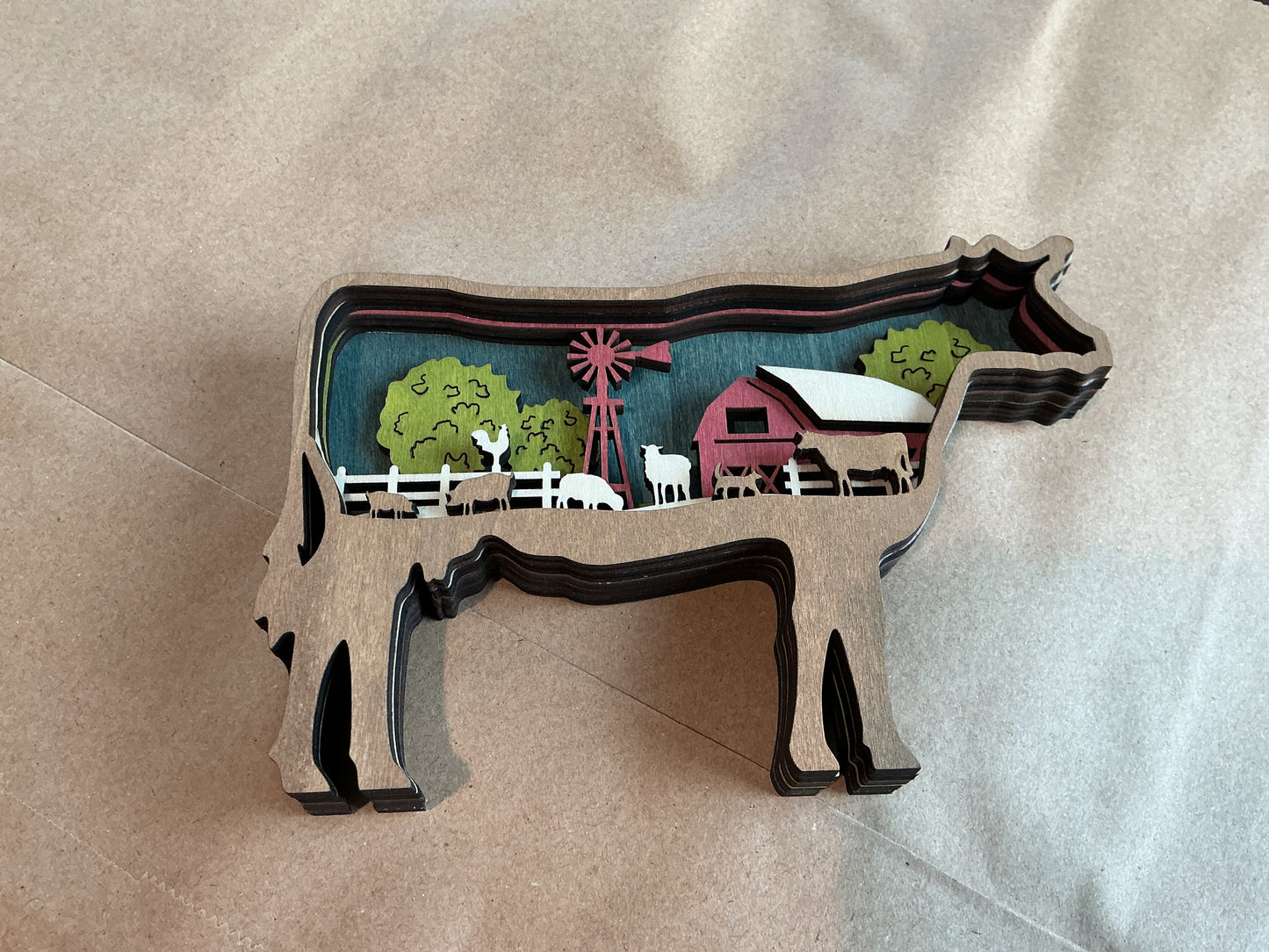 Cow Farm Scene Sitter