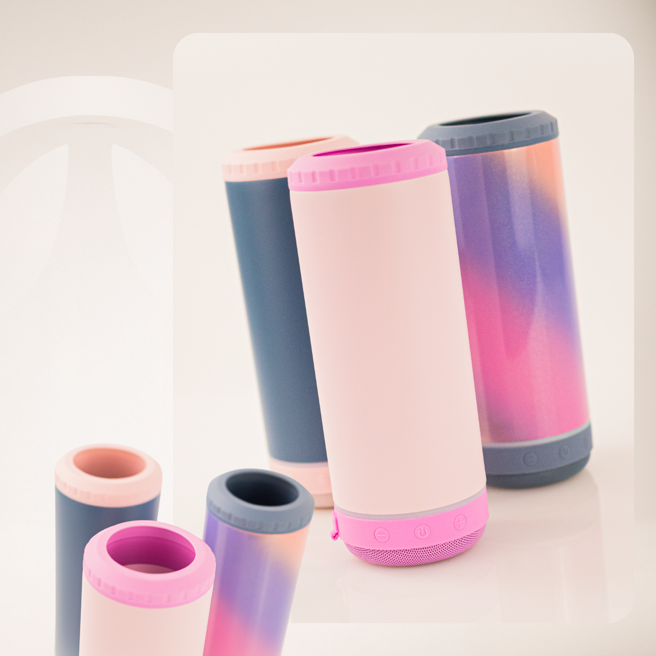 POWDER COATED 4 IN 1 CAN COOLER SPEAKER TUMBLER