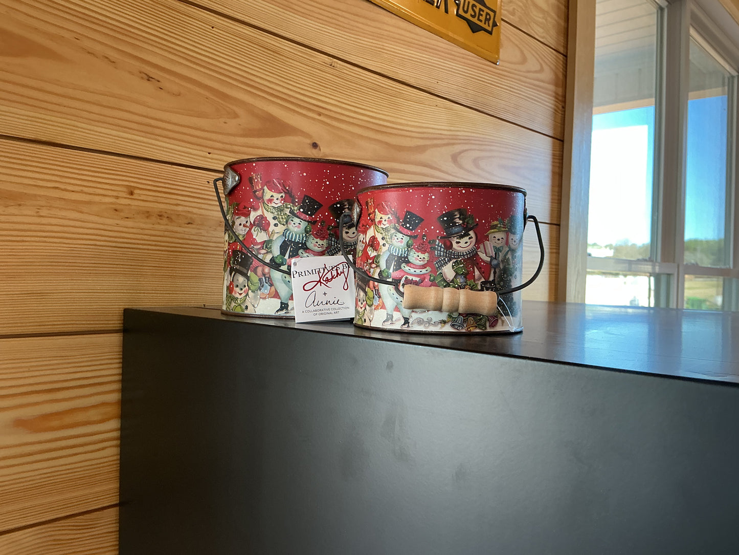 Retro Snowman Bucket Set