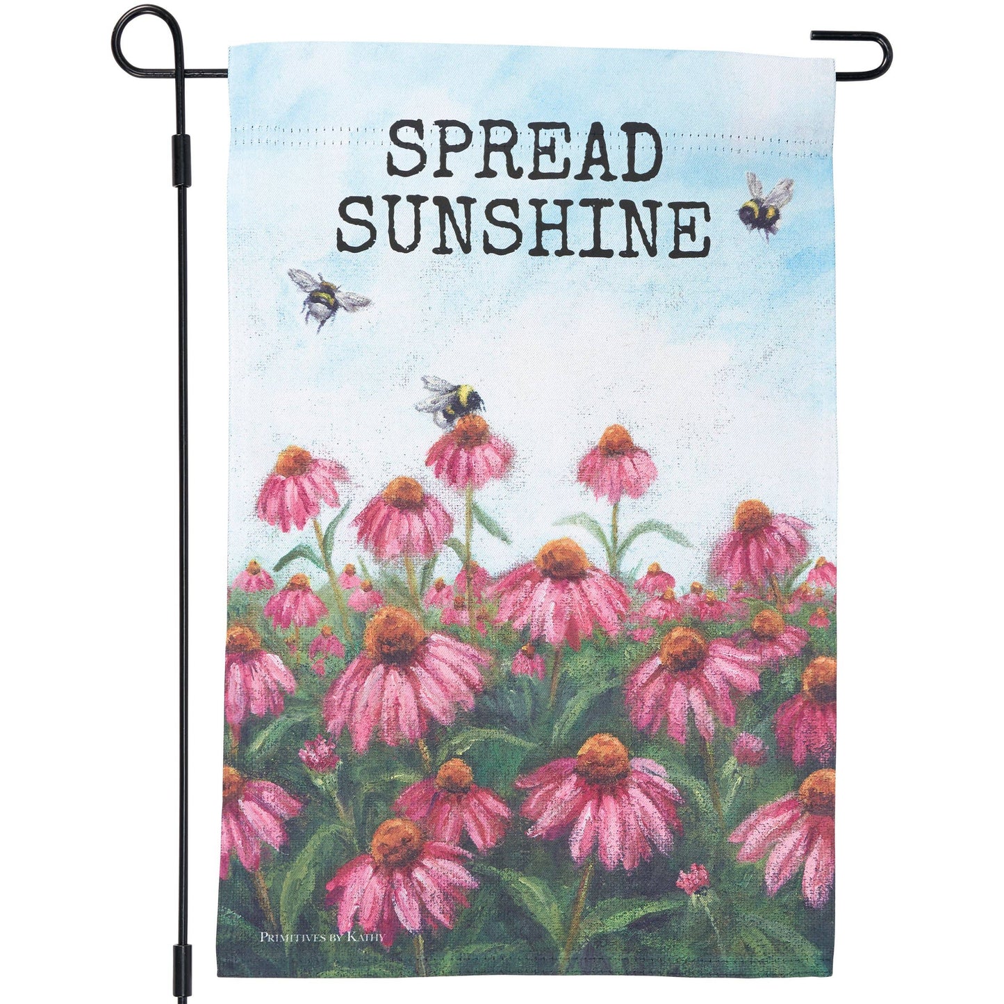 Pink Coneflower Garden Flag