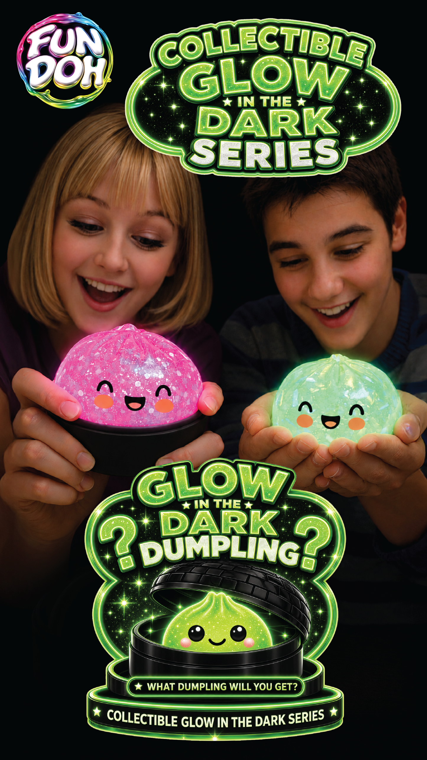 Fun Doh Glow In Dark Mystery Dumpling Squishy