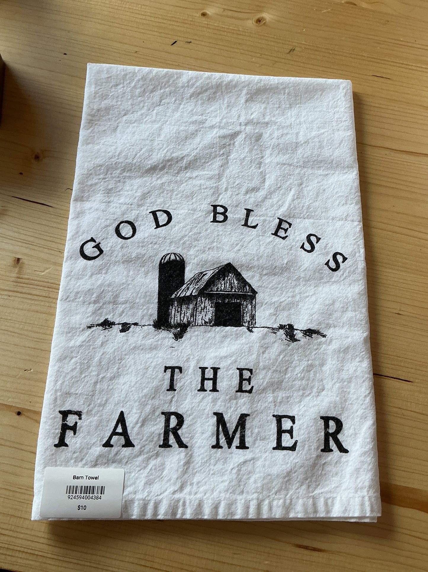 God Bless the farmer Barn Towel